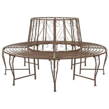 ARDEBO.de - Baumbank 8-Sitzanzahl Ø 160 x 89 cm Stahl Antikbraun Rund