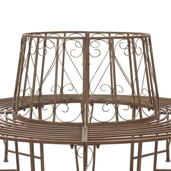 Baumbank 8-Sitzanzahl Ø 160 x 89 cm Stahl Antikbraun Rund