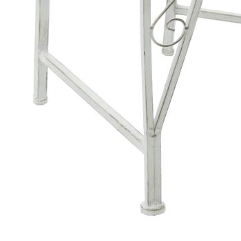 Baumbank 8-Sitzanzahl Ø 160 x 89 cm Stahl Antik Weiß Rund
