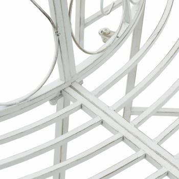 Baumbank 8-Sitzanzahl Ø 160 x 89 cm Stahl Antik Weiß Rund