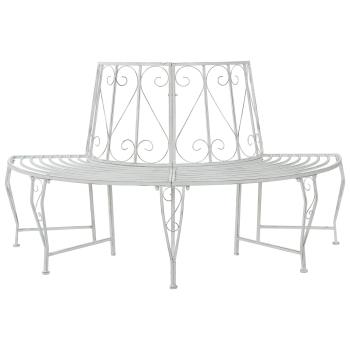 ARDEBO.de - Baumbank 4-Sitzanzahl 160 x 80 x 89 cm Stahl Antik Weiß