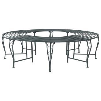 ARDEBO.de - Baumbank 8-Sitzanzahl Ø 160 x 44 cm Stahl Silber Grau Rund