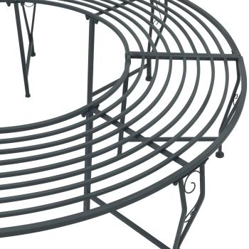 Baumbank 8-Sitzanzahl Ø 160 x 44 cm Stahl Silber Grau Rund