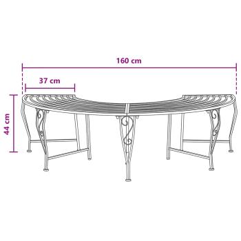 Baumbank 4-Sitzanzahl 160 x 80 x 44 cm Stahl Antikbraun