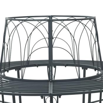 Baumbank 8-Sitzanzahl Ø 160 x 89 cm Stahl Silber Grau Rund