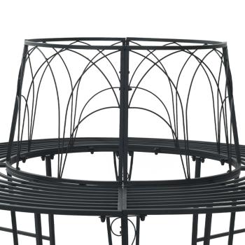 Baumbank 8-Sitzanzahl Ø 160 x 89 cm Stahl Schwarz Rund