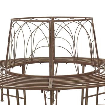 Baumbank 8-Sitzanzahl Ø 160 x 89 cm Stahl Antikbraun Rund