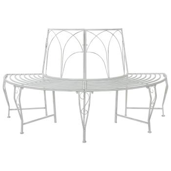 ARDEBO.de - Baumbank 4-Sitzanzahl 160 x 80 x 89 cm Stahl Antik Weiß