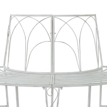 Baumbank 4-Sitzanzahl 160 x 80 x 89 cm Stahl Antik Weiß