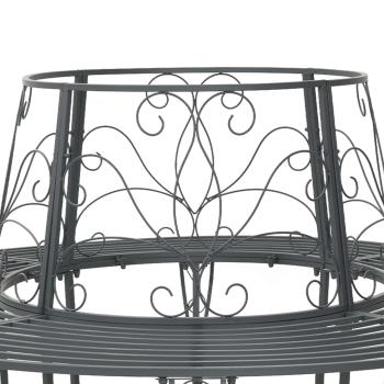 Baumbank 8-Sitzanzahl Ø 160 x 89 cm Stahl Silber Grau Rund
