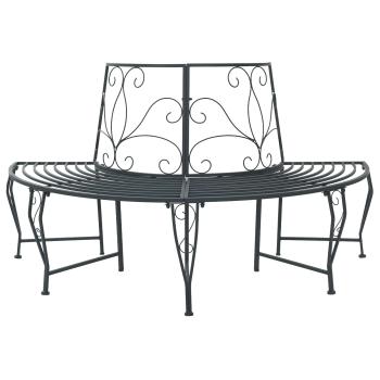 ARDEBO.de - Baumbank 4-Sitzanzahl 160 x 80 x 89 cm Stahl Silber Grau
