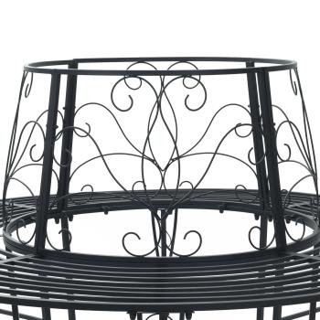 Baumbank 8 -Sitzer Ø 160 x 89 cm steel Schwarz Rund