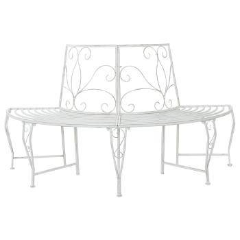 ARDEBO.de - Baumbank 4-Sitzanzahl 160 x 80 x 89 cm Stahl Antik Weiß