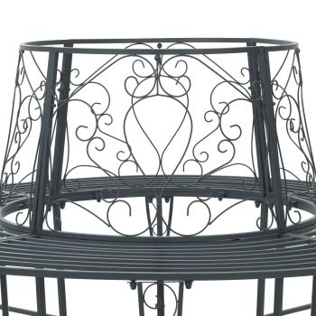 Baumbank 8-Sitzanzahl Ø 160 x 89 cm Stahl Silber Grau Rund