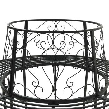 Baumbank 8-Sitzanzahl Ø 160 x 89 cm Stahl Schwarz Rund
