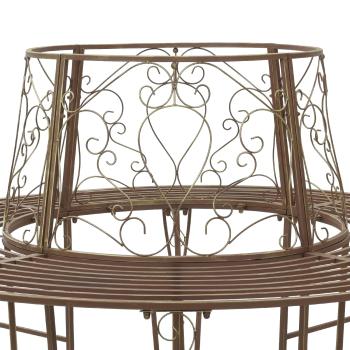 Baumbank 8-Sitzanzahl Ø 160 x 89 cm Stahl Antikbraun Rund