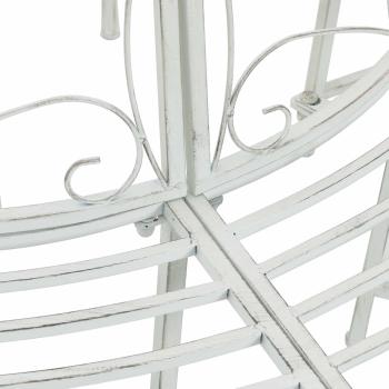 Baumbank 8-Sitzanzahl Ø 160 x 89 cm Stahl Antik Weiß Rund