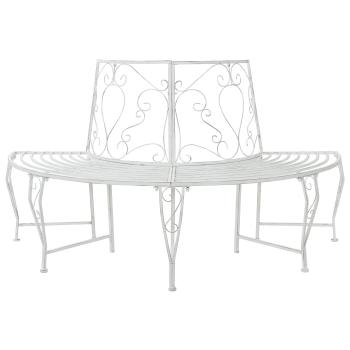 ARDEBO.de - Baumbank 4-Sitzanzahl 160 x 80 x 89 cm Stahl Antik Weiß