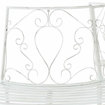 Baumbank 4-Sitzanzahl 160 x 80 x 89 cm Stahl Antik Weiß