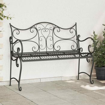 ARDEBO.de - Gartenbank 2-Sitzanzahl 114 x 56,5 x 90 cm Stahl Silber Grau