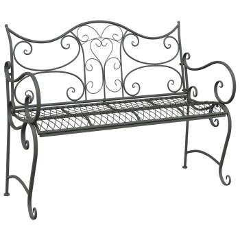Gartenbank 2-Sitzanzahl 114 x 56,5 x 90 cm Stahl Silber Grau