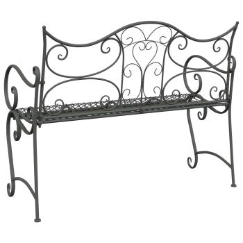 Gartenbank 2-Sitzanzahl 114 x 56,5 x 90 cm Stahl Silber Grau