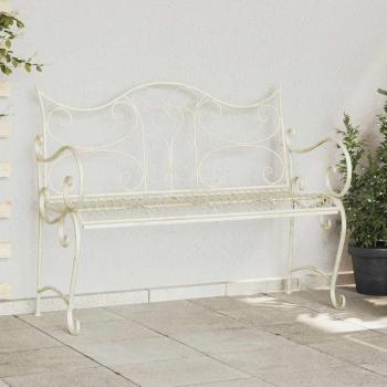 ARDEBO.de - Gartenbank 2-Sitzanzahl 114 x 56,5 x 90 cm Stahl Antik Weiß