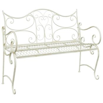 Gartenbank 2-Sitzanzahl 114 x 56,5 x 90 cm Stahl Antik Weiß