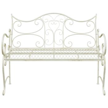 Gartenbank 2-Sitzanzahl 114 x 56,5 x 90 cm Stahl Antik Weiß