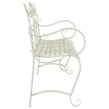 Gartenbank 2-Sitzanzahl 114 x 56,5 x 90 cm Stahl Antik Weiß