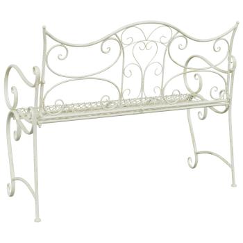 Gartenbank 2-Sitzanzahl 114 x 56,5 x 90 cm Stahl Antik Weiß
