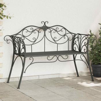 ARDEBO.de - Gartenbank 2-Sitzanzahl 130 x 47 x 90 cm Stahl Silber Grau