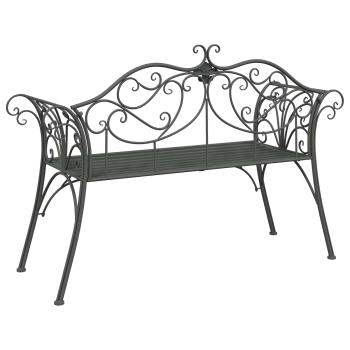 Gartenbank 2-Sitzanzahl 130 x 47 x 90 cm Stahl Silber Grau