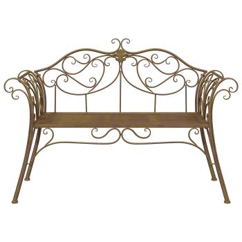 Gartenbank 2-Sitzanzahl 130 x 47 x 90 cm Stahl Antikbraun