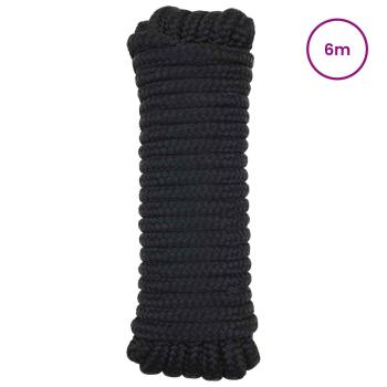 Bootsseil 12 mm 6 m Schwarz Polyester
