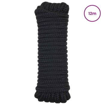Bootsseil 12 mm 12 m Schwarz Polyester