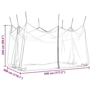 Garten Moskitoschutznetz 220 Mesh Schwarz 3 x 4,5 x 2,5 m