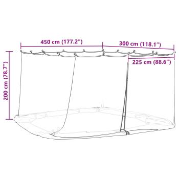 Moskito-Netz für Pavillon 220 Mesh Weiß 4,5 x 3 x 2 m Polyester