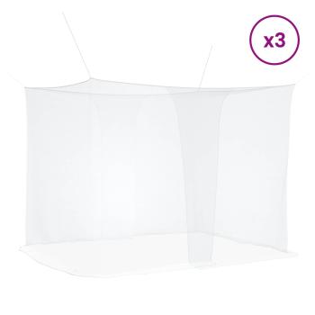 Moskito-Netz für das Bett 3 Stk. 156 Mesh Weiß Polyester
