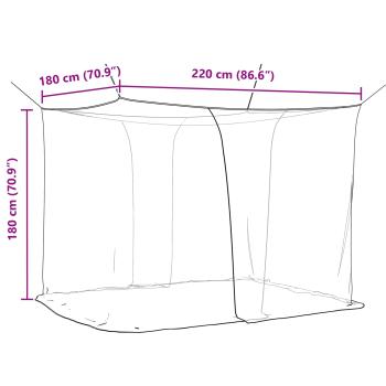 Moskito-Netz für das Bett 156 Mesh Schwarz 220 x 180 x 180 cm