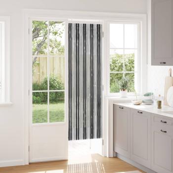ARDEBO.de - Insektenschutzvorhang Chenille Grau und Schwarz 56 x 185 cm