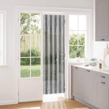 ARDEBO.de - Insektenschutzvorhang Chenille Grau und Schwarz 56 x 200 cm