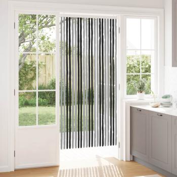 ARDEBO.de - Insektenschutzvorhang Chenille Grau und Schwarz 90 x 200 cm