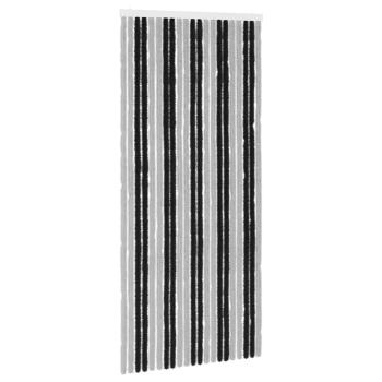 Insektenschutzvorhang Chenille Grau und Schwarz 90 x 200 cm