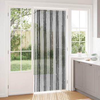 ARDEBO.de - Insektenschutzvorhang Chenille Grau und Schwarz 90 x 220 cm