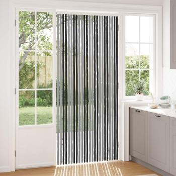 ARDEBO.de - Insektenschutzvorhang Chenille Grau und Schwarz 100 x 230 cm