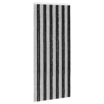Insektenschutzvorhang Chenille Grau und Schwarz 100 x 230 cm