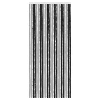 Insektenschutzvorhang Chenille Grau und Schwarz 100 x 230 cm