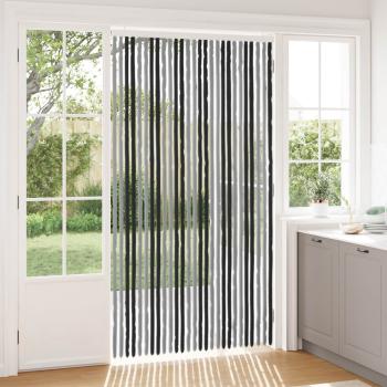 ARDEBO.de - Insektenschutzvorhang Chenille Grau und Schwarz 118 x 220 cm
