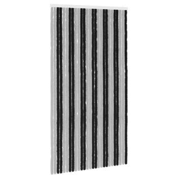 Insektenschutzvorhang Chenille Grau und Schwarz 118 x 220 cm